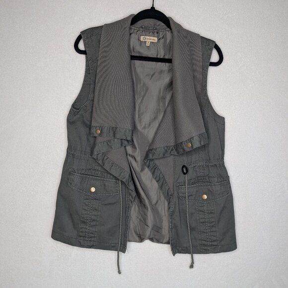 Democracy Olive Green Cargo Vest Size M - Picture 1 of 11